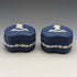 1977 Wedgwood Queen Elizabeth Jubilee Candy Box Pair Royal Blue